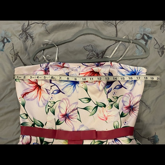 NEW Marchesa Notte Strapless Floral Gown Lilac 12 - Picture 9 of 11